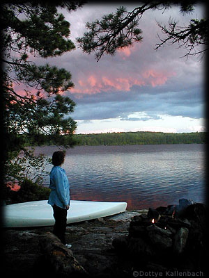 Colorful clouds near sunset provided a beautiful evening & gave
everything a rosy color.