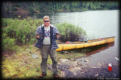 Canoe on BWCA shore