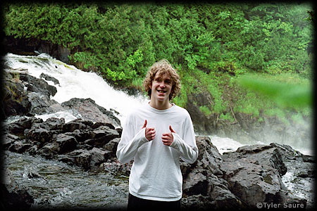 My son at Silver Falls on day 1 of the trip