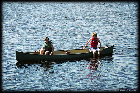 My son and friend always flip a canoe for fun