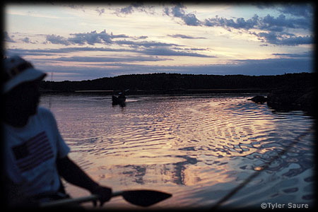 Evening fishing with our buddy approaching us solo