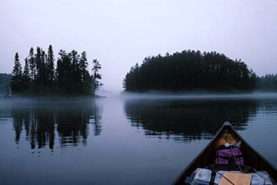 Quetico islands in mist