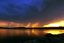 Storm at sunset