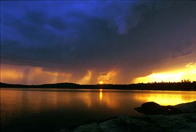 Storm at sunset